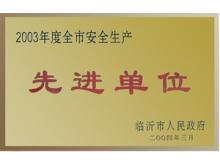 2003年度全市安全生產(chǎn)先進(jìn)單位